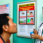 **

"A concerned doctor examining a child with a high fever in a Brunei clinic. The background shows posters about dengue fever prevention and mosquito breeding grounds. Emphasize the humid, tropical environment. Medical setting, worried expression, bright lighting."

**